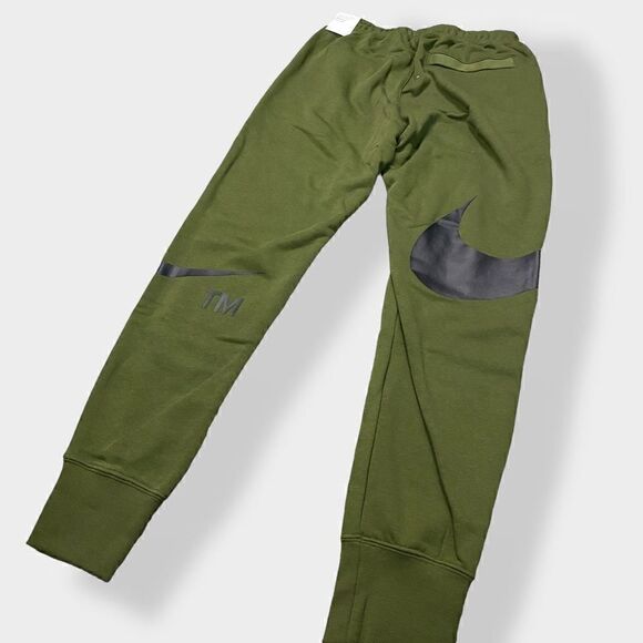Nike Mens Sportswear Swoosh Semi Brushed Back Olive Pants Size M DD6001-326 New - Picture 7 of 12